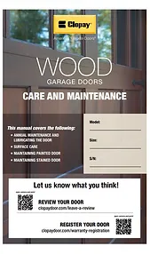 Wood Garage Doors Care and Maintenance Manual JPG